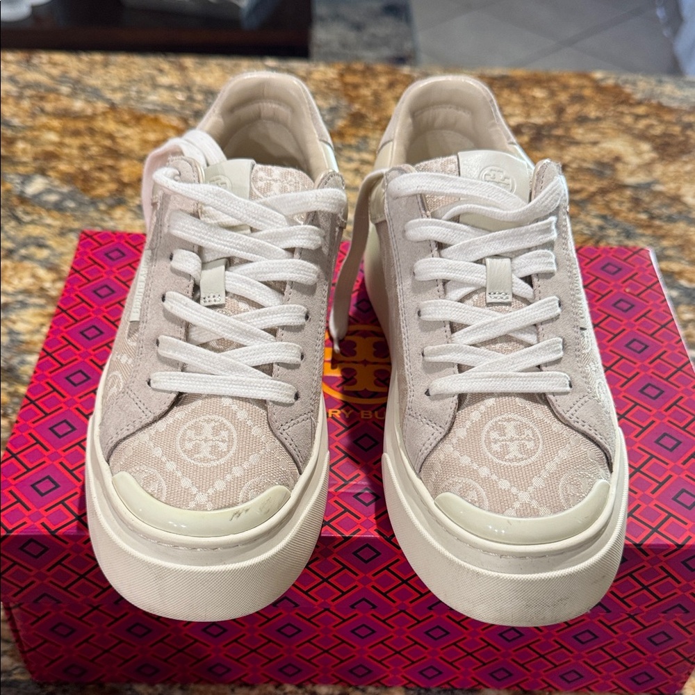Tory Burch Women's Beige / Birch / New Cream Ladybug Sneakers (6.5)